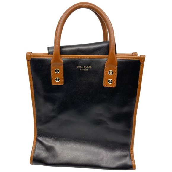 kate spade Handbags - Kate Spade Black Brown Large Leather Shoulder Bag